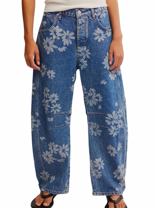 We The Free Denim - We the Free - Good Luck Floral Print Barrel Jeans Size 30 EUC